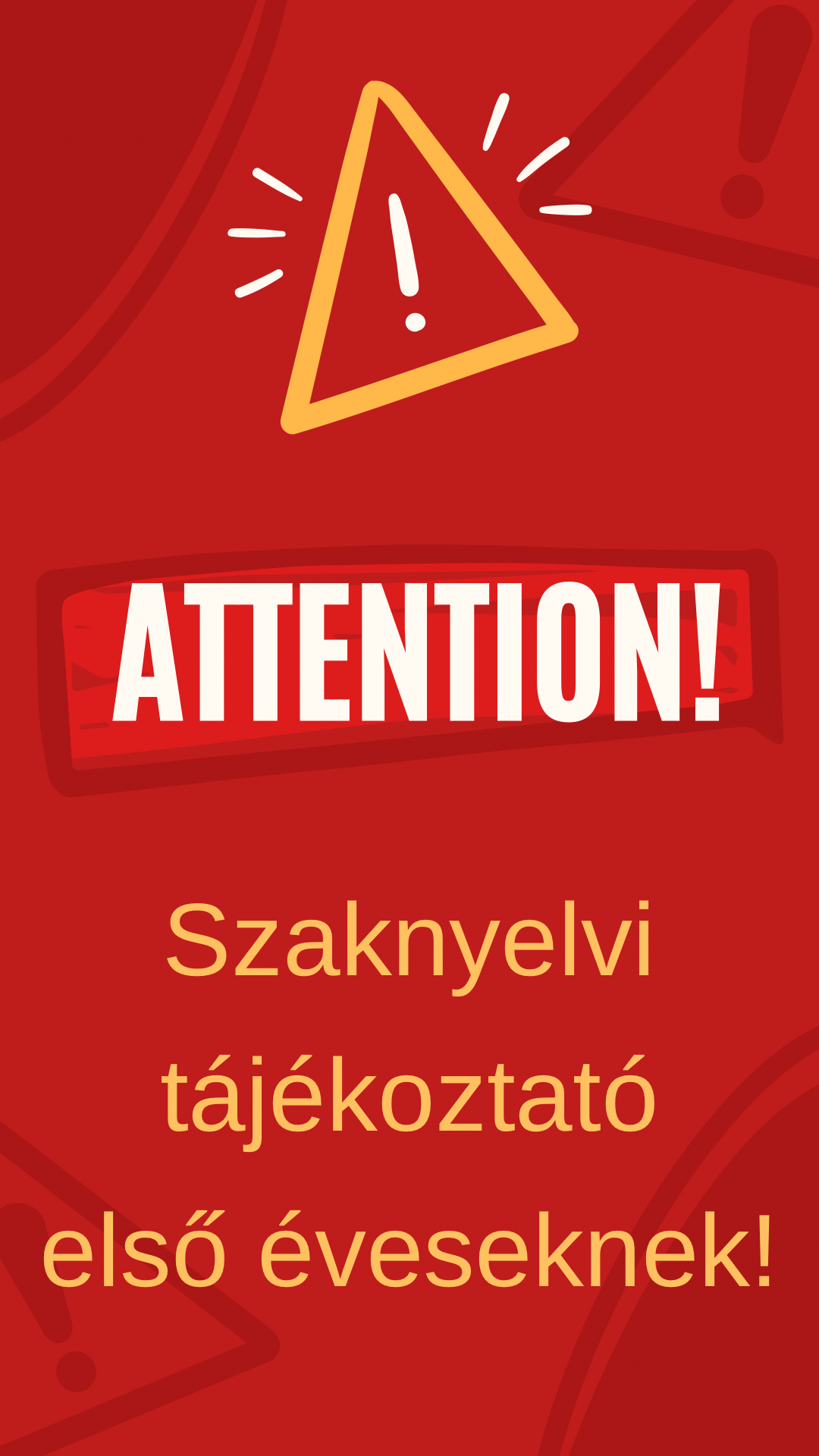 Szaknyelvi tájékoztató első éveseknek